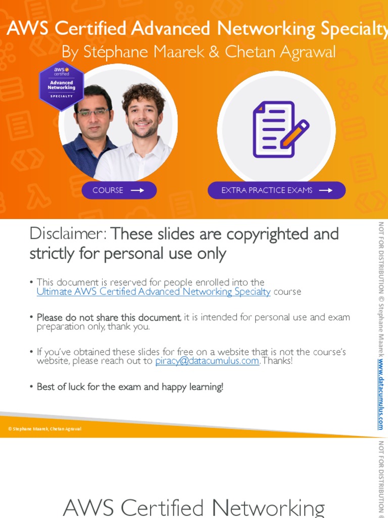 AWS Certified Networking Specialty Slides v11 | PDF