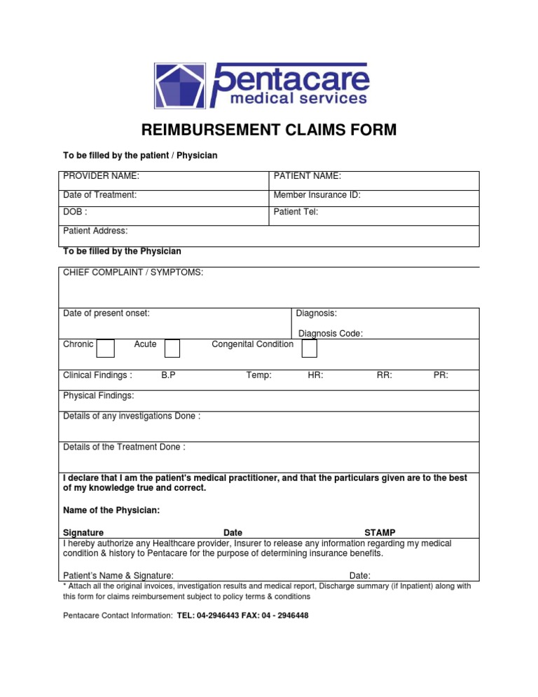 Insurance Reimbursement Form | PDF
