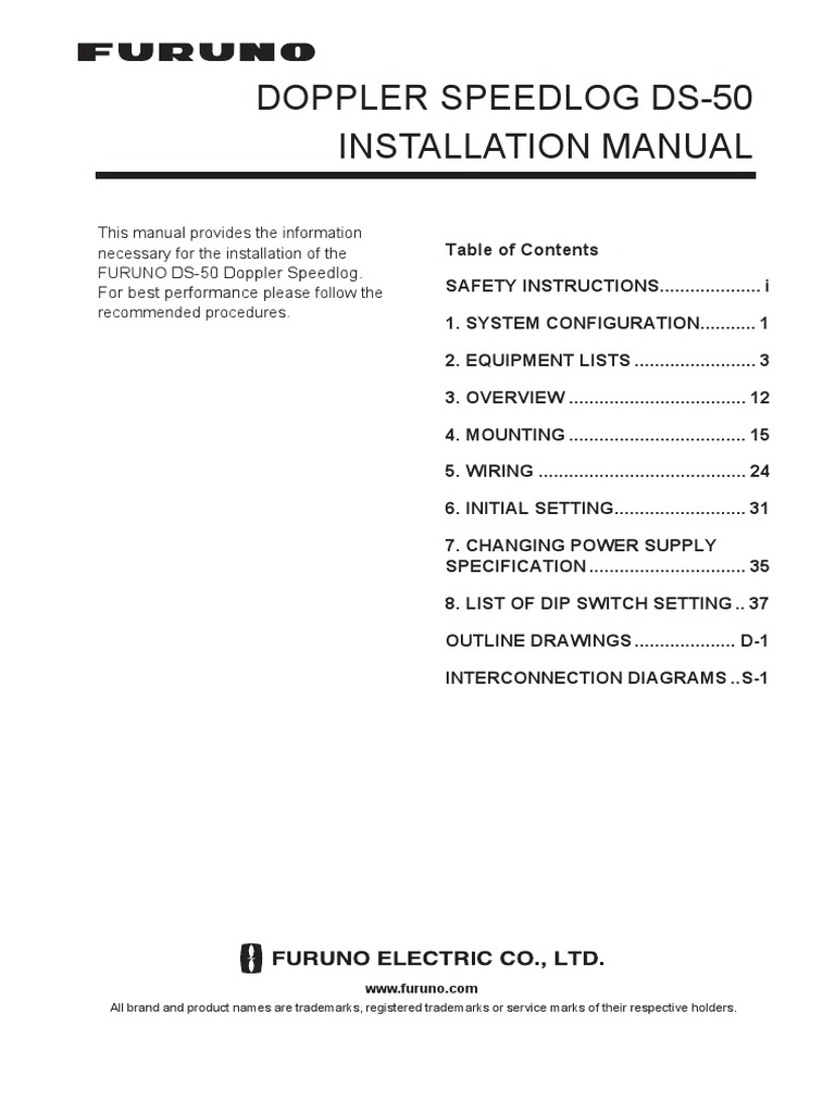 DS-50 Doppler Speedlog Installation Guide | PDF | Electrical Connector ...