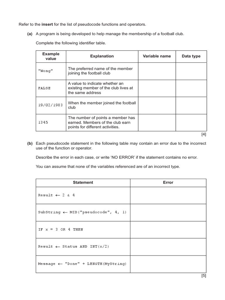 9618 Exam 4 | PDF
