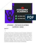 Atividade 1 - Proteção de Sistemas Elétricos - 53 2023