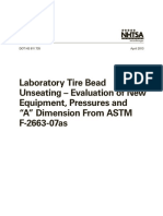 Laboratory Tire Bead Unseating - Evaluation of New Equipment, Pressures and "A" Dimension From ASTM F-2663-07as