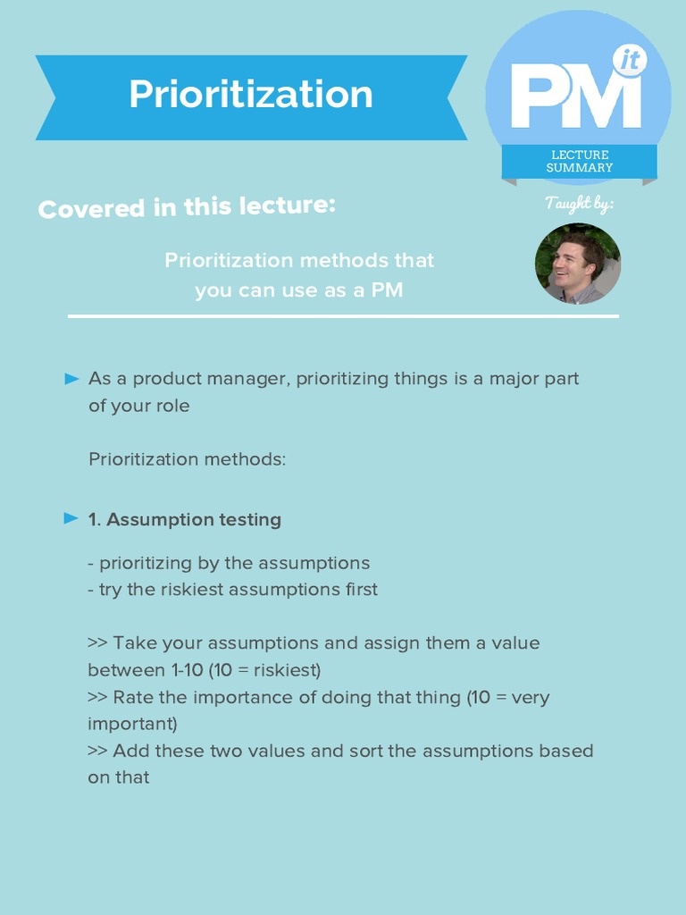 CHEAT SHEET - Prioritization | PDF