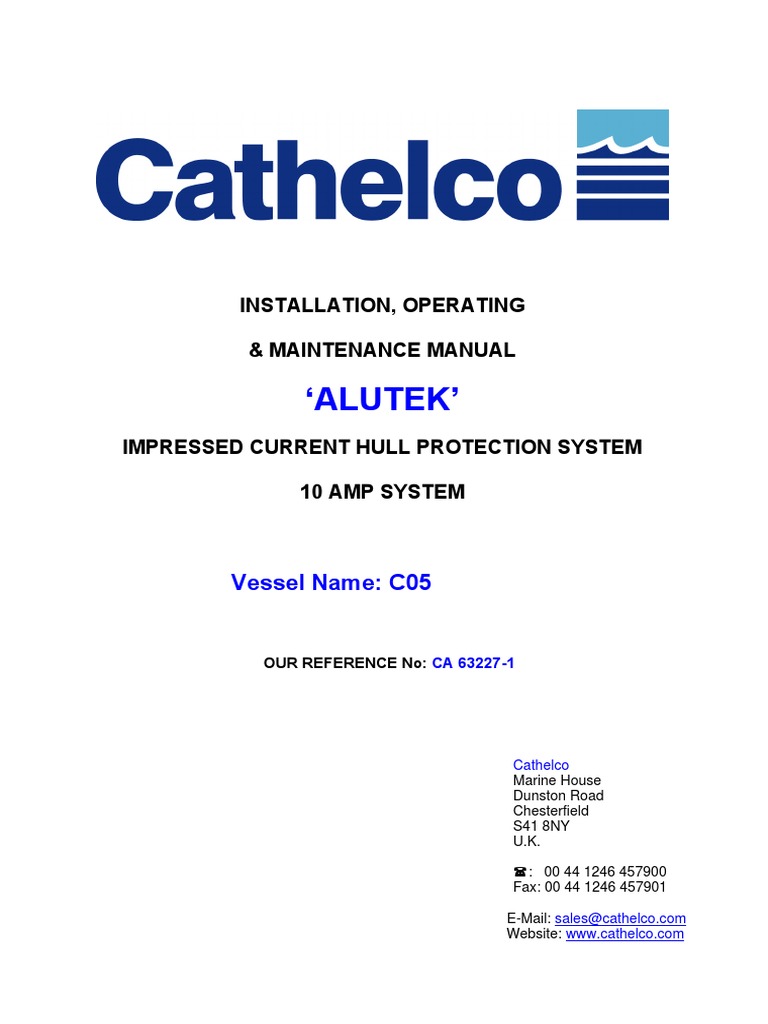Cathelco ICCP Installation Manual | PDF