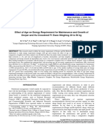 Effect of Age On Energy Requirement For Maintenance and Growth of