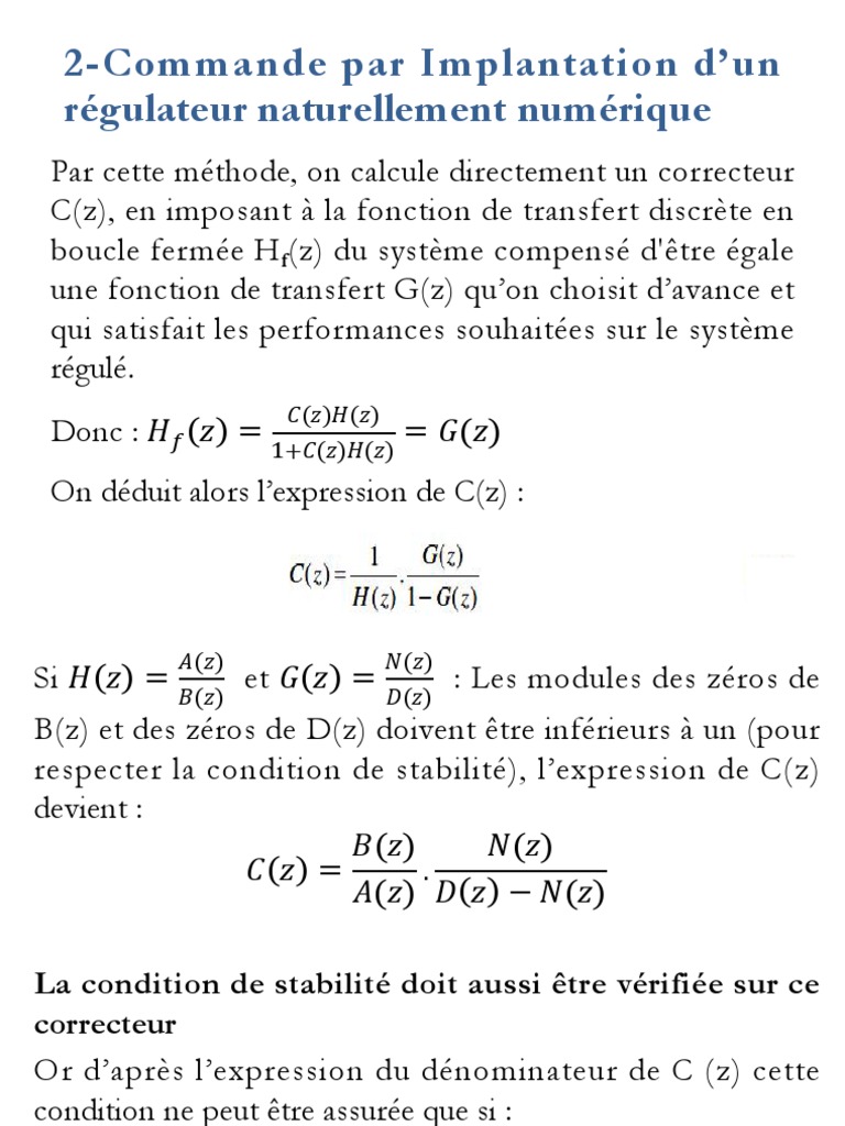 Commande RST pour systèmes asservis | PDF