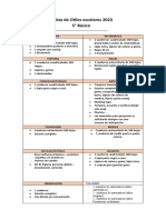 Lista de Útiles 5° Básico 2023