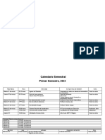 Calendario 1er SEM 2022