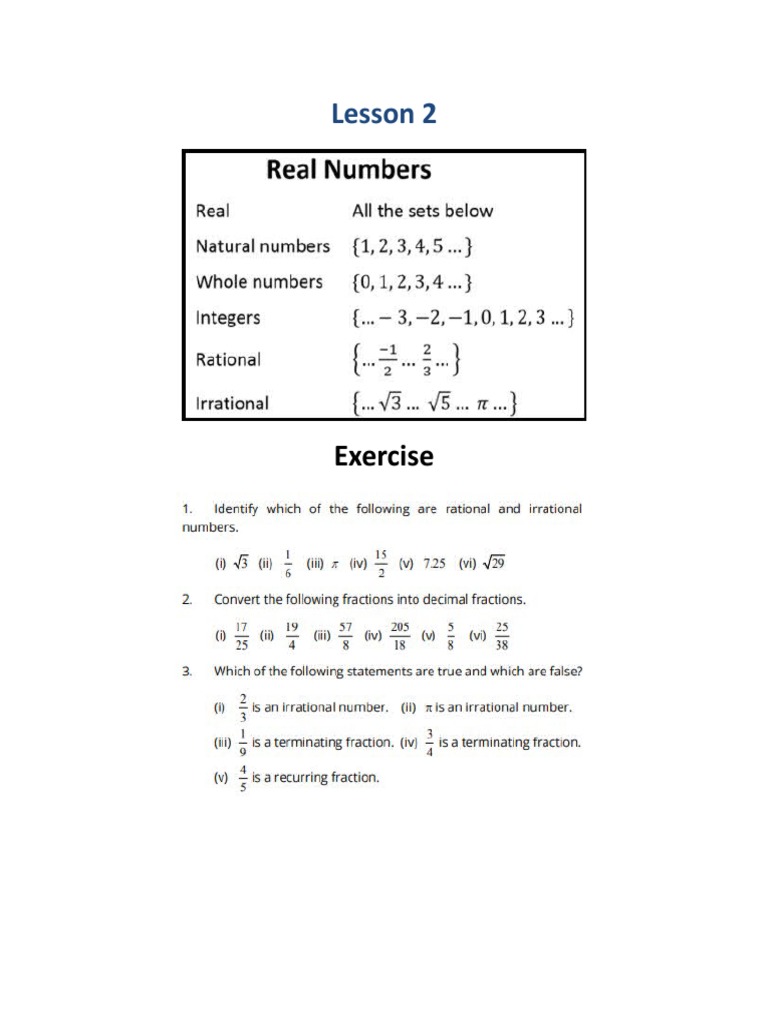 Lec 2 Properties of Real Numbers | PDF