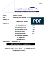 Ratio Analysis of Bank Alfalah Limited