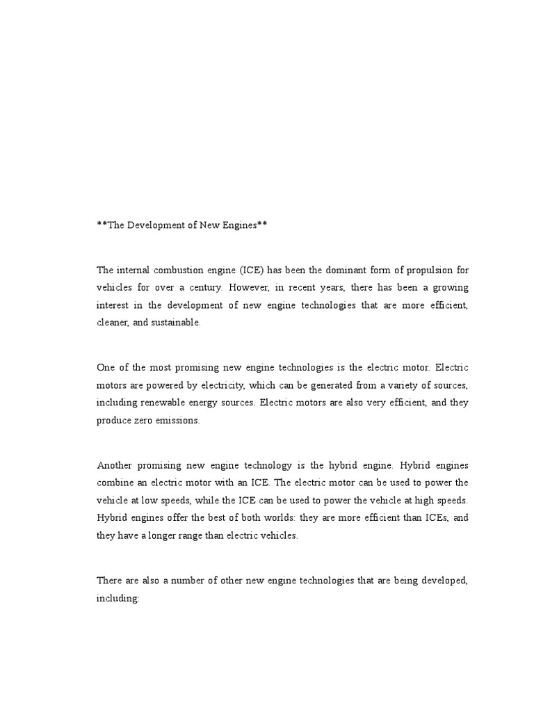 Essay 1 PDF Engines Electric Vehicle