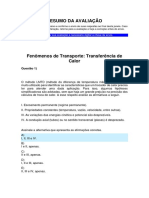 AVALIAÇÃO Presencial 2 Fenomenos de Transporte