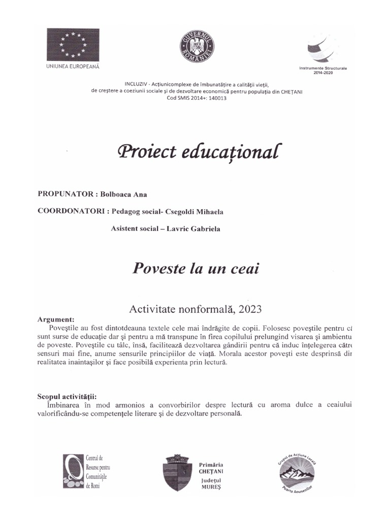 Proiect Educational Iulie | PDF