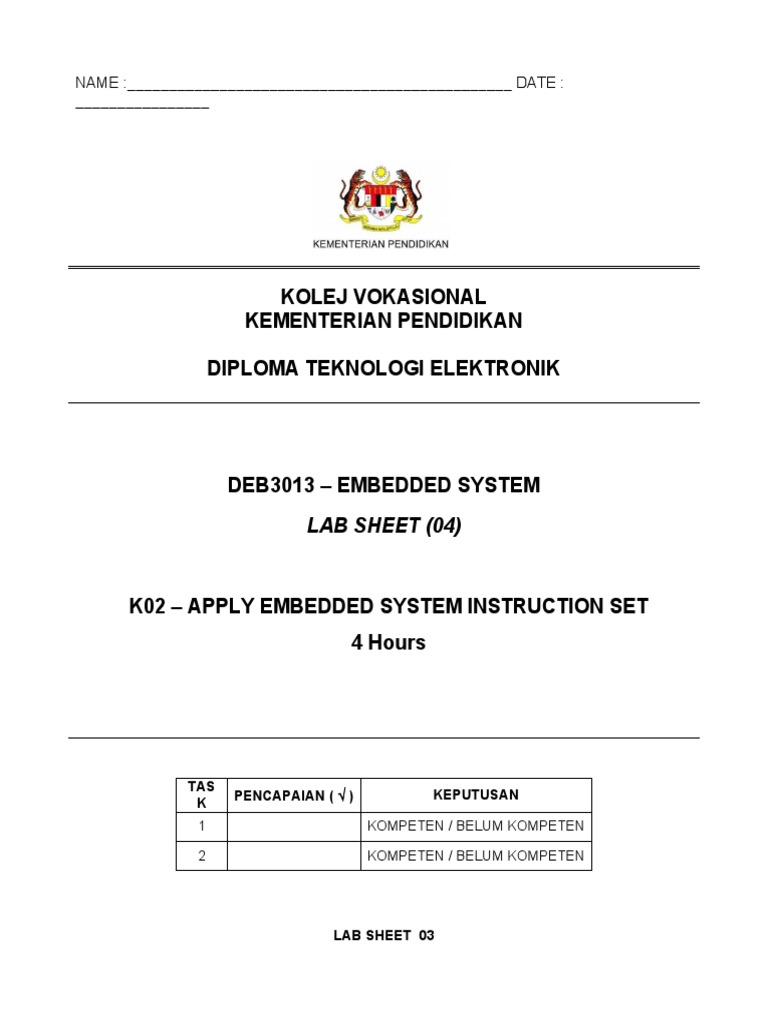 Blynk LAB04 SHEET K02 DEB3013 | PDF