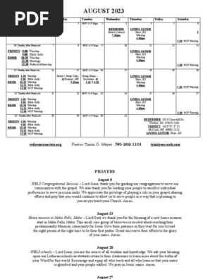 August calendar