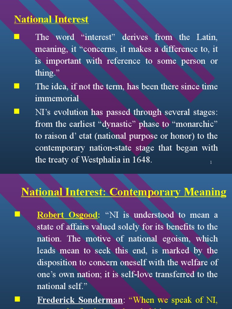 Define National Interest