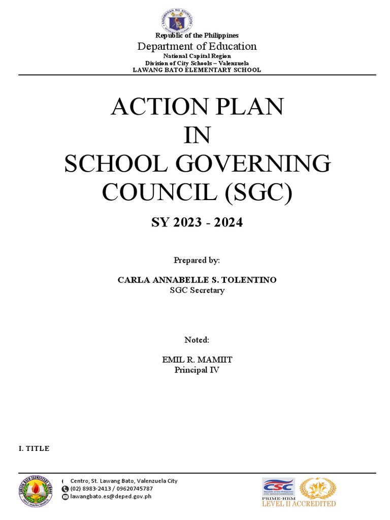 Action Plan in SGC | PDF