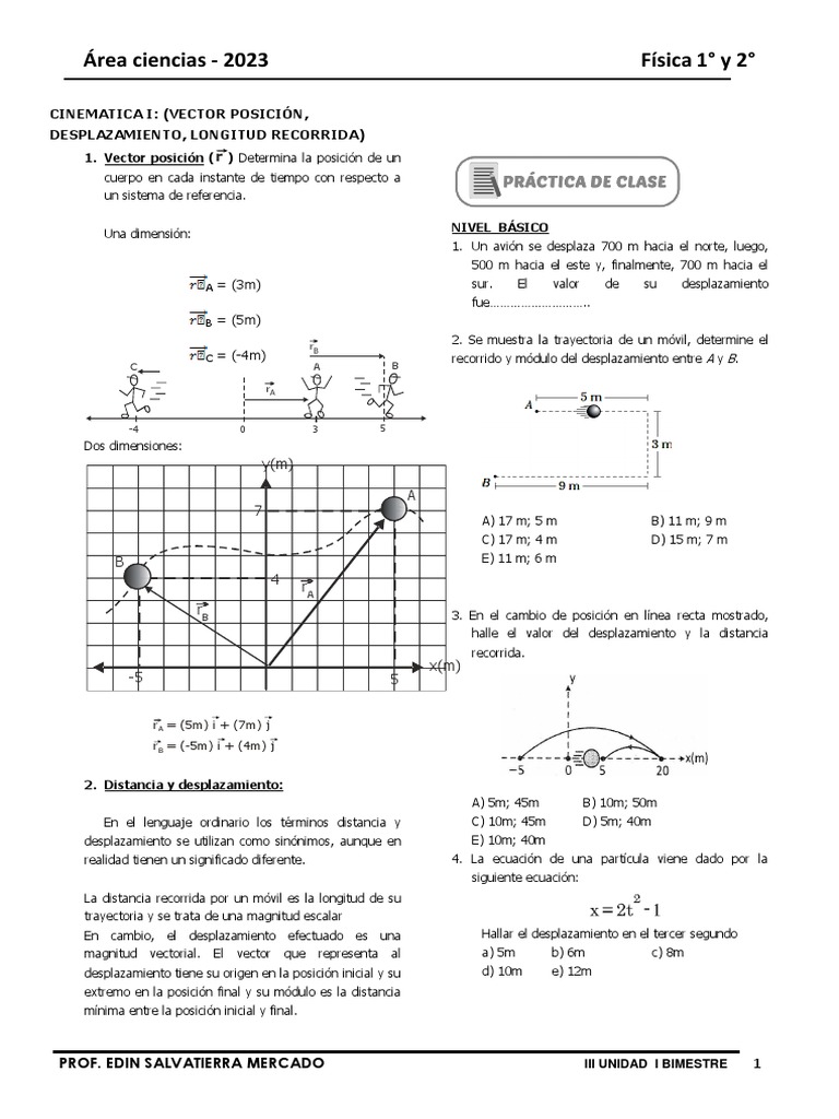 Cinematica FISICA 1°y 2° | PDF | Velocidad | Velocidad