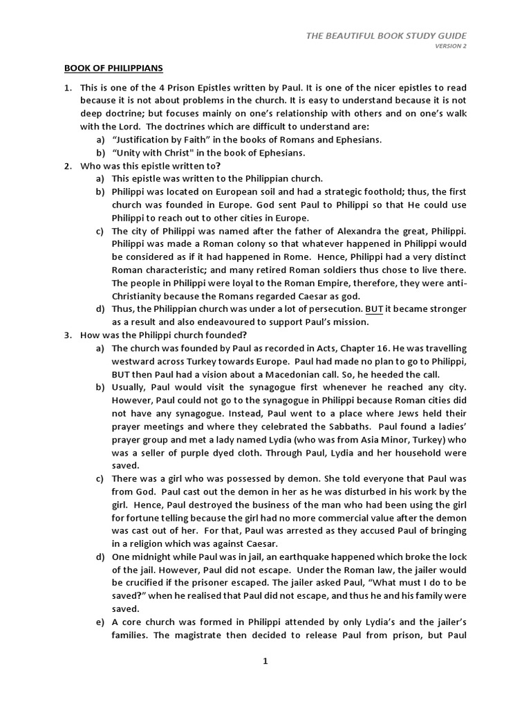 Philippians Study Guide PDF