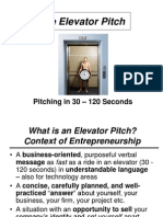 The Elevator Pitch: Pitching in 30 - 120 Seconds