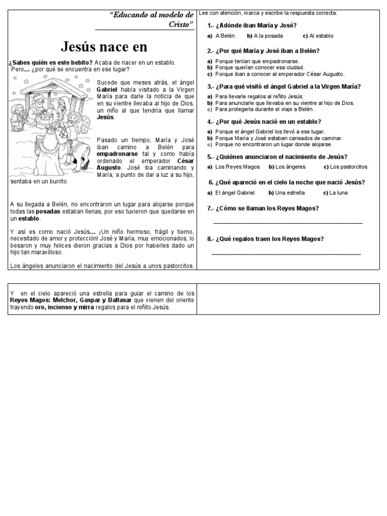 Fichas Jasus Nace en Belen | PDF | Reyes Magos | María, madre de Jesús