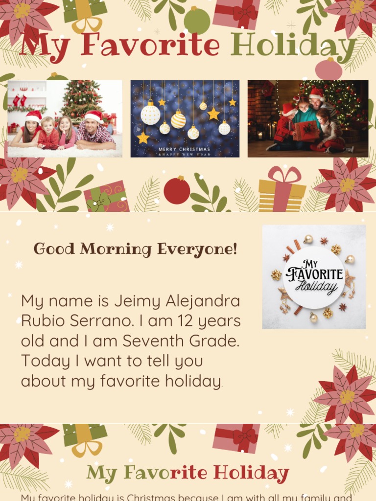 My Favorite Holiday | PDF
