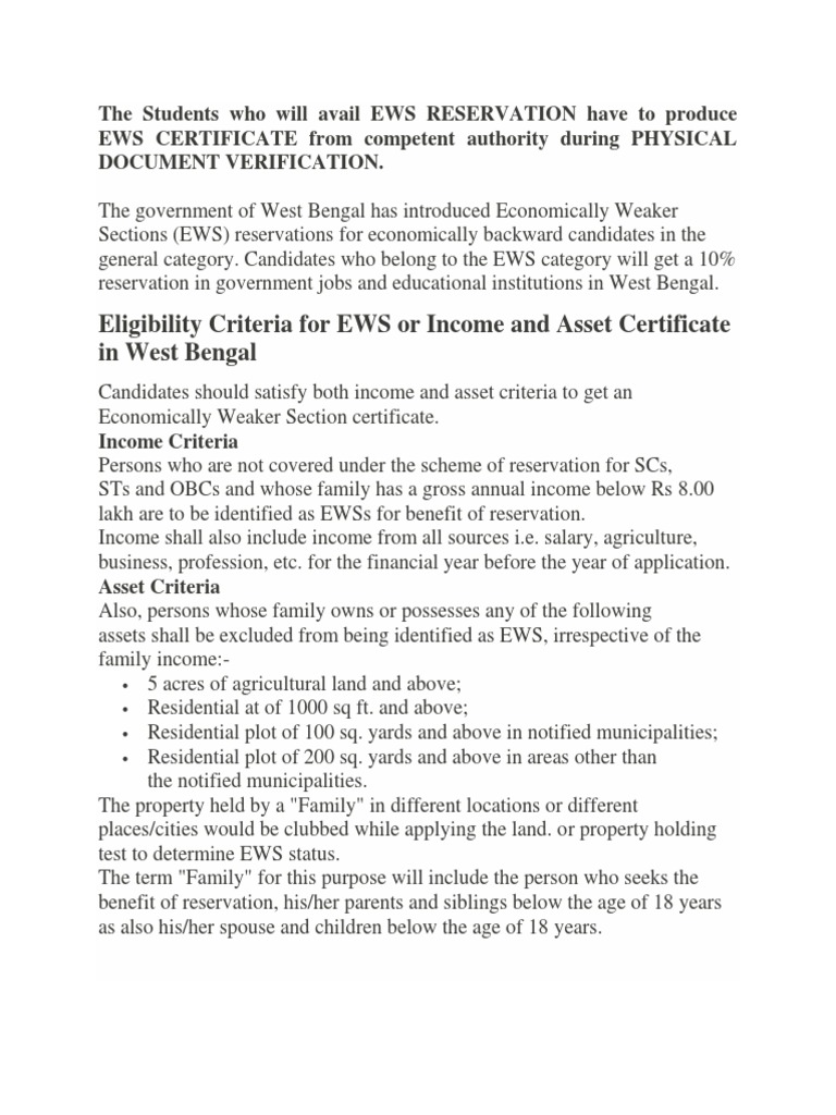 Urgent Notice For EWS CERTIFICATE | PDF