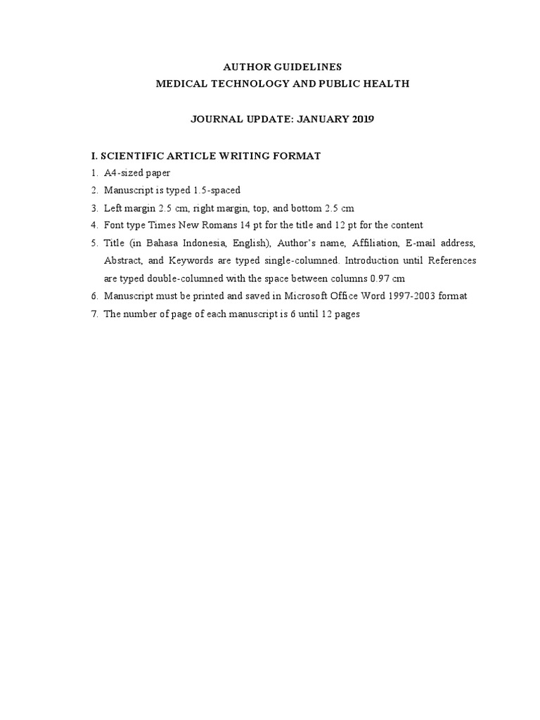 Medical Journal Author Guide | PDF