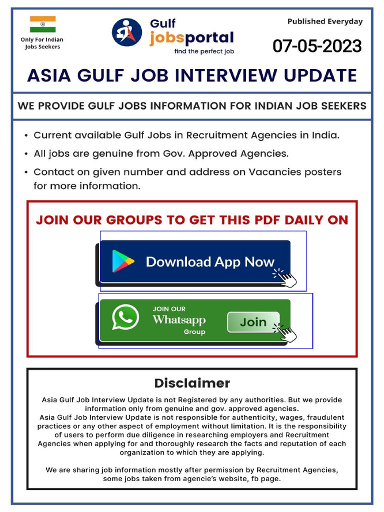 07 May 2023 Asia Gulf Job Interview Update | PDF