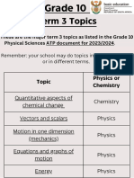 Grade 10 Term 3 Topics