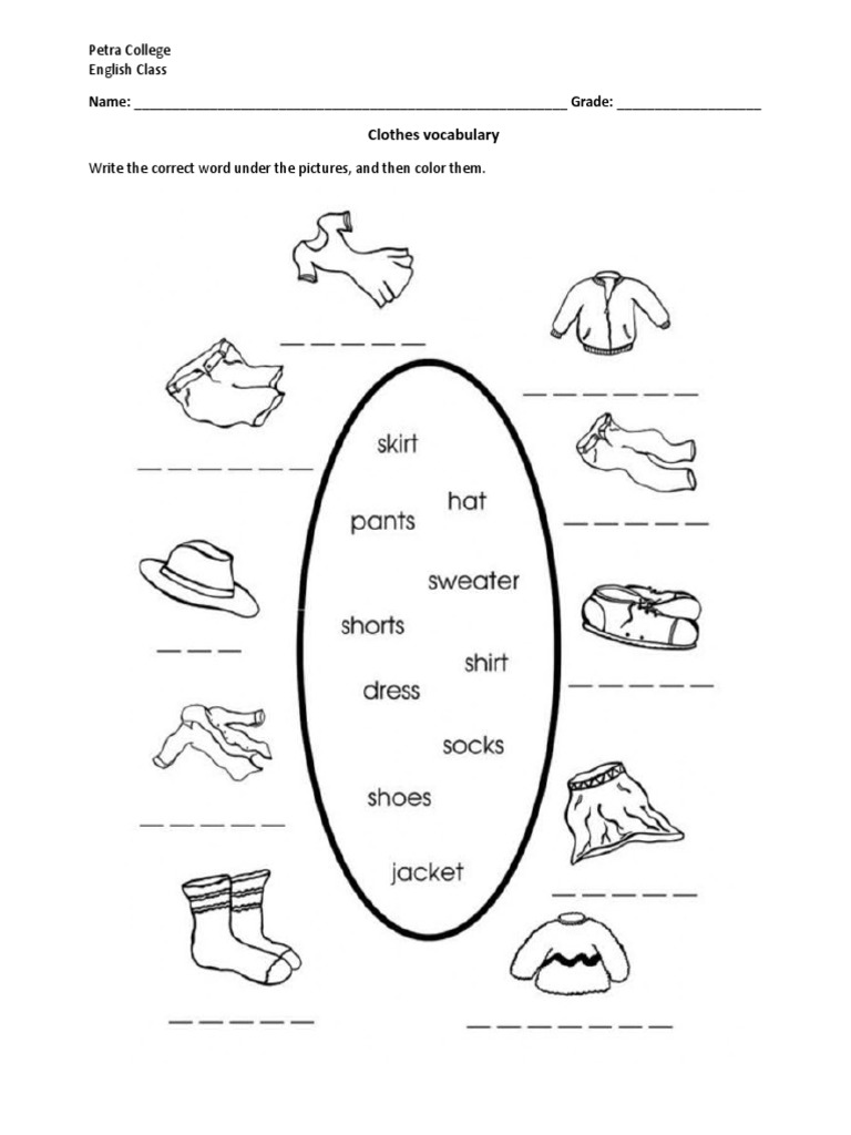 Clothes Vocabulary | PDF