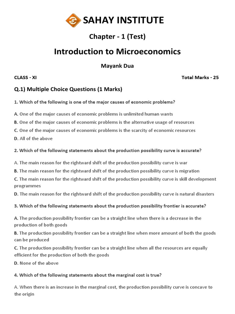 Introduction To Micro Economics | PDF