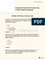 JEE Main 2023 Question Paper April 6 Shift 2 Phase 2