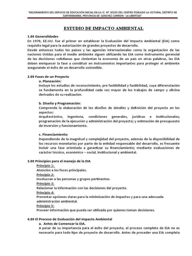 Impacto Ambiental | PDF | Evaluación de impacto ambiental | Evaluación