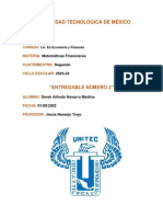 ENTREGABLE NÚMERO 2 Matematicas Financieras