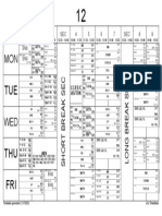 Grade 12 Class Time Table