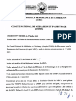 Décision CNMA - Affaire Me Tamfu Richard - Juillet 2023