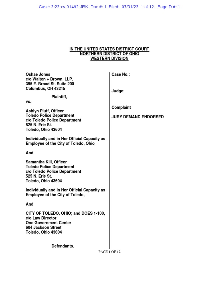Officer Ashlyn Pluff Excessive Force Case | PDF | Negligence | Lawsuit