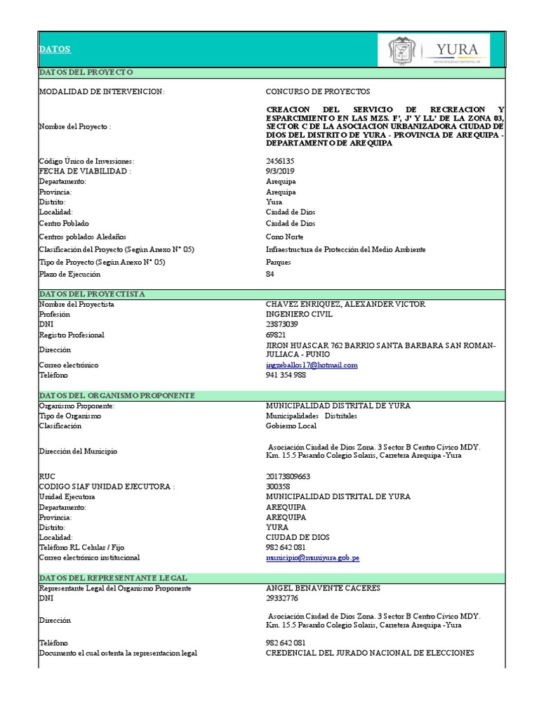 F 01. Formato Trabaja Peru Actualizado | PDF