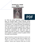 Historia de La Virgen de La Consolacion de Tariba