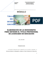 Módulo Taller de Investigación. 2022-Ii