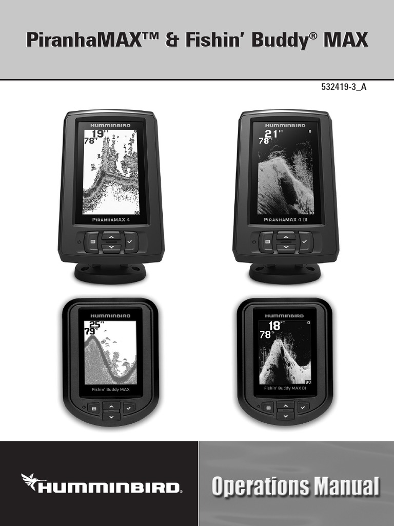 HUMMINBIRD PiranhaMAX 4 DI Operations Manual PDF Menu