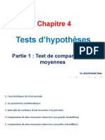 Chapitre 4 Test de Comparaison de Moyennes (Partie 1)