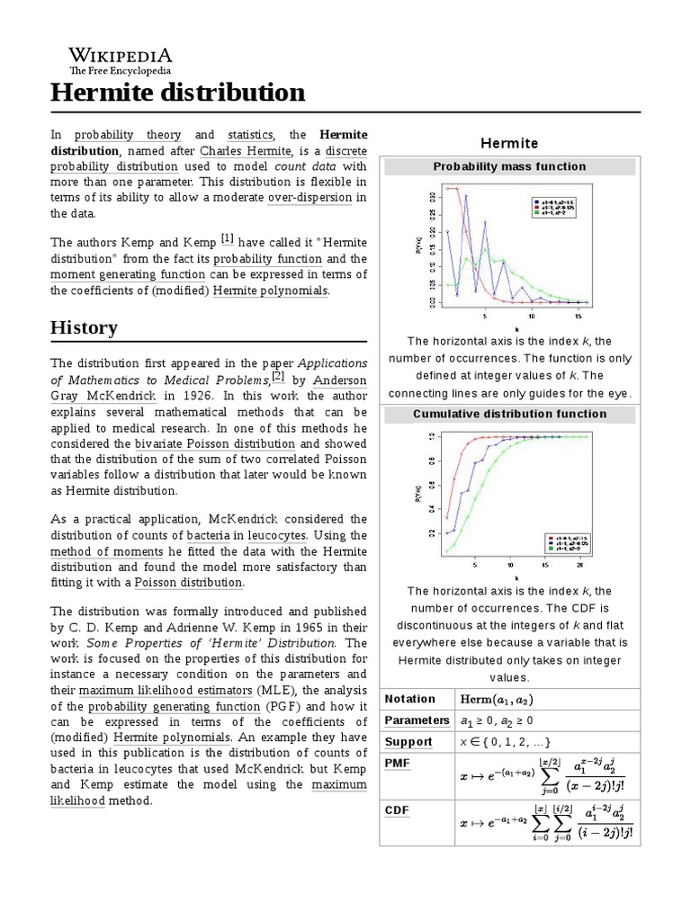 Hermite Distribution | Download Free PDF | Probability Distribution ...