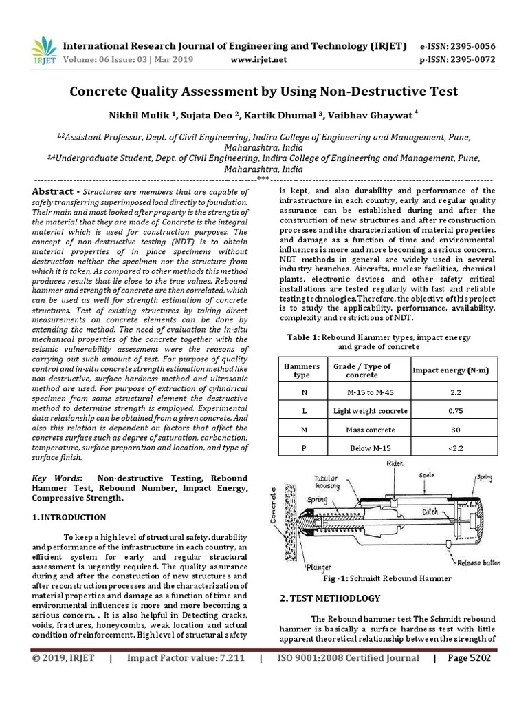 Concrete Quality via Non-Destructive Testing | PDF