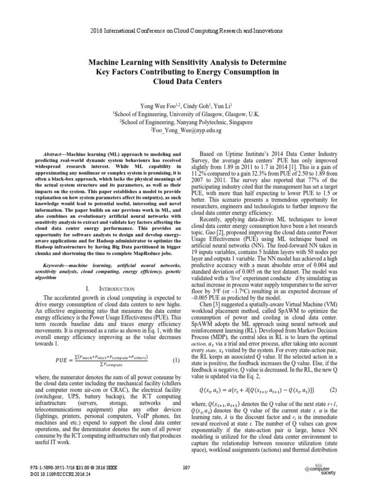 Sensitivity Analysis for Cloud Energy Efficiency | PDF | Apache Hadoop ...