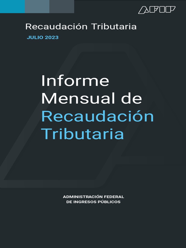 Informe Recaudación AFIP Julio 2023 | PDF | Impuestos | Impuesto al ...