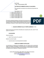 Memorias de Diseño de Estructuras de Pavimento Plan Centro