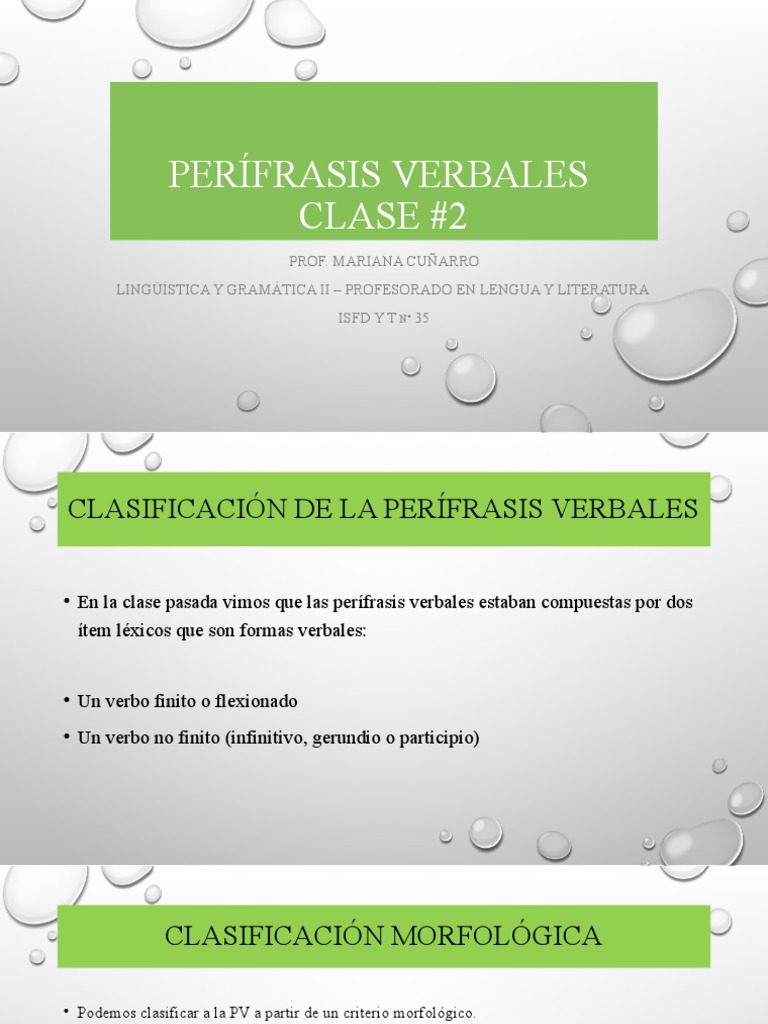 Perífrasis Verbales: Clasificación y Uso | PDF