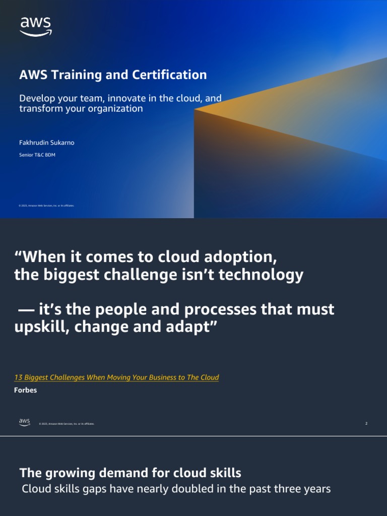 AWS Training & Certification Overview | PDF | Amazon Web Services ...